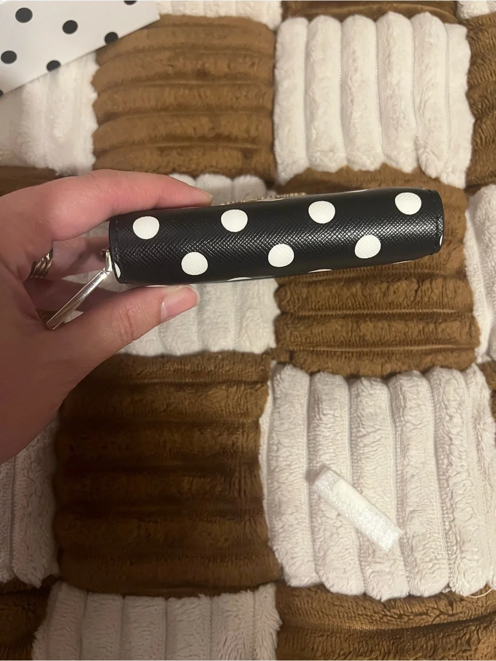Kate Spade Cheers Charming Dot Compact Zip Wallet in Black Muti NWTS!
